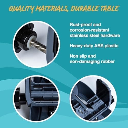 Adjustable Hot Tub Table Tray – Heavy-Duty, Nonslip Drink Caddy with Cup Holders - Clamps to Side of Aboveground Bathtub, Spa – Outdoor Patio Accessories and Supplies, 17x10x4 in.