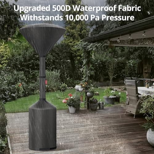 QH.HOME [2025 Upgraded Tear-Resistant Fabric] Patio Heater Covers, with Exclusive Windproof Design and Robust YKK Zippers, Resistant to all Types of Weather, 89"H x 33"D x 19"W, Black