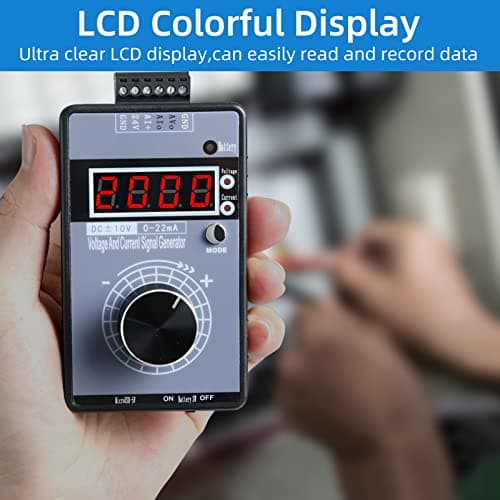 Koolertron 0/4-20mA DC 0-10V Signal Generator,2-IN-1Portable Mini Function Generator Built-in 1000mAh Rechargeable Battery,Analog Generator with 4-Digit LCD Display,Accuracy 0.01,for PLC/Panel Testing