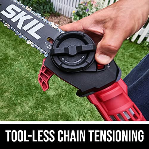 SKIL PWR CORE 40 Brushless 40V 10'' Pole Saw Kit with Over 9ft. Telescoping Shaft & Angled Head, Includes 2.5Ah Battery and Auto PWR Jump Charger - PS4561C-10