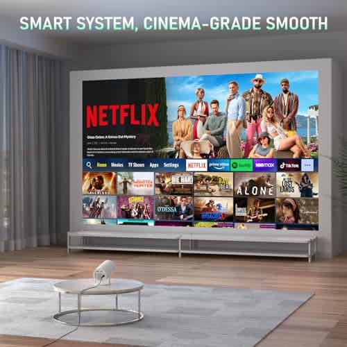 [Netflix Officially & Electric Focus] Projector with WiFi and Bluetooth, XuanPad Full HD 1080P Portable Projector, 210° Rotatable Stand, Auto Keystone, Dust Removal and Heat Dissipation Design