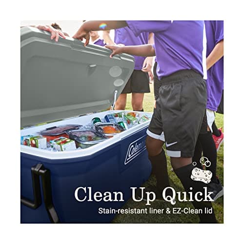 Coleman Classic Series Insulated Portable Wheeled Cooler, Leak-Resistant Outdoor Hard Cooler Keeps Ice up to 5 Days, 100-Quart