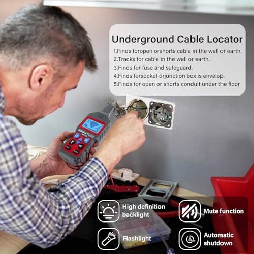 Underground Cable Tester Locator, Metal Pipe Detector, Wire Tracker Tool, Wall and Underground Wires Cables Water and Gas Pipeline Detector, Short Circuit Breaker Tester