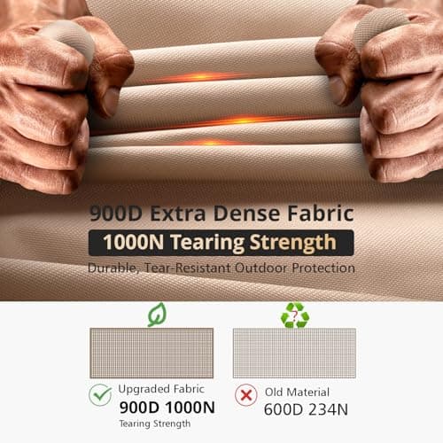 1000N Tearing Strength Hot Tub Cover Protector [900D Upgrade Fabric] 85 x 85 inch fits 84 x 84, 83 x 83, 82 x 82 inch or 81 x 81 Square SPA, Hot Tub Covers Replacement-Wheat