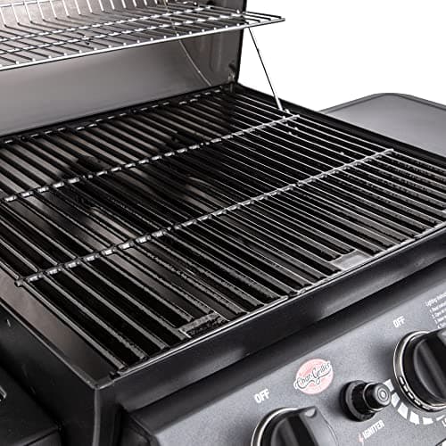 Char-Griller® Grillin' Pro 3-Burner Propane Gas Grill in Black with 40,800 BTU, Cast Iron Grates and Warming Racks, 630 Cooking Square Inches, Model E3001
