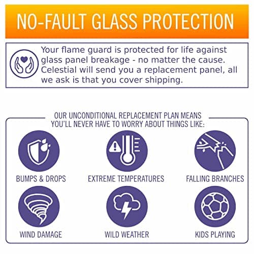 Custom Sized Wind Guard for Gas Fire Pits - Celestial Fire Glass