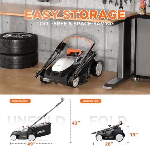 Litheli 40V (2 x 20V) 16" Electric Lawn Mower Cordless, Walk Behind Lawn Mower with 6-Height Adjust, Portable & Lightweight Push Battery Powered Lawn Mower (2 * 4.0AH Batteries Included)
