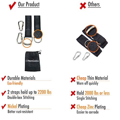 Tree Swing Hanging Straps Kit, Heavy Duty Holds 2200LBS 5FT Extra Long, with Safer Lock Snap Carabiners & Carry Pouch Bag