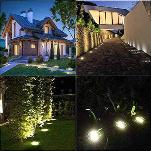 Solar Ground Lights, Waterproof Solar Garden Lights, Upgraded Outdoor Garden Waterproof Bright in-Ground Lights, Landscape Lights for Pathway,Yard,Deck,Lawn,Patio,Walkway (12 Pack Warm Light
