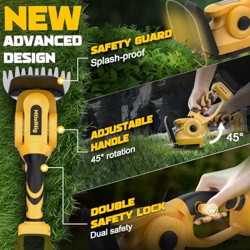 Cordless Hedge Trimmer for Dewalt 20V Max Battery: 2 in 1 Electric Hedge Trimmer Cordless Grass Shear & Bush Trimmer - Handheld Grass Trimmer for Garden Yard Lawn Shrubbery Cutter(Bare Tool)