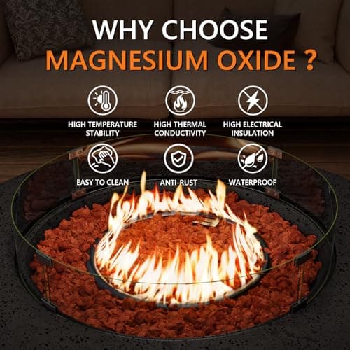 COSIEST 40.5-inch Outdoor Propane Fire Pit Coffee Table w Concrete Round Base Patio Heater, CSA Certified, 50,000 BTU Stainless Steel Burner, Free Lava Rocks, Rain Cover, Wind Guard, Tank Cover, Gray