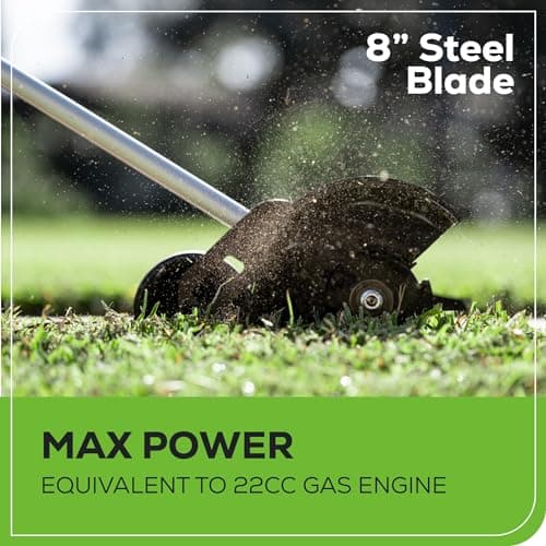Greenworks 60V 8" Brushless Cordless Edger, 2.0 Ah Battery and Charger Included
