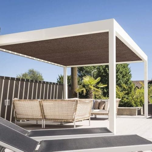 90% Sun Shade Cloth with Grommets, Pergola Shade Cover Canopy, Mesh Tarp Sun Screens for Patio, Outdoor, Garden, Backyard (8' X 10')