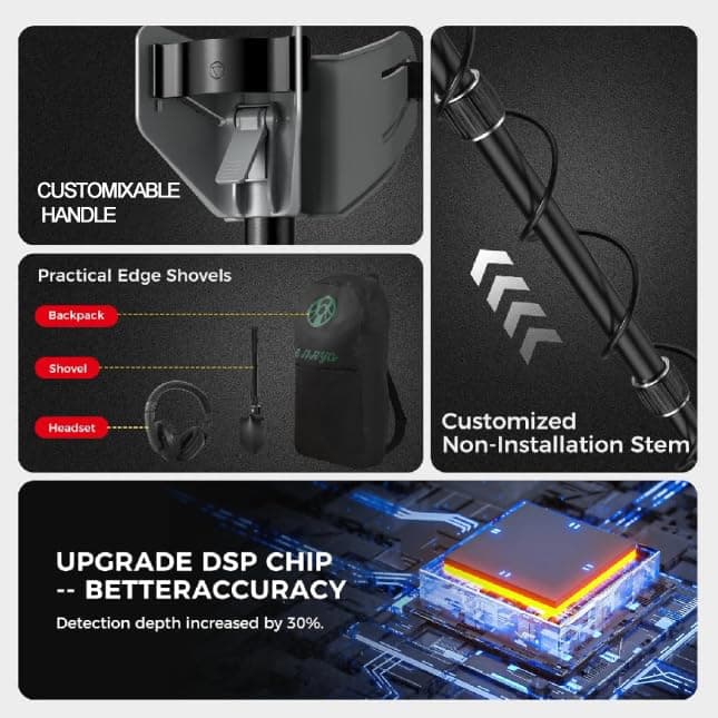 Metal Detector for Adults,12″ IP68 Waterproof Search Coil with High Accuracy System,Advanced DSP Chip Technology,5 Modes with LCD Backlit Display for Beach Hunting&Jewelry Finding