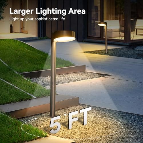 8 Pack Solar Pathway Lights - Modern Waterproof 12 LED Outdoor Solar Lights for Yard, Up to 12 Hrs