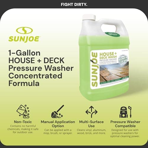 Sun Joe SPX-HDC1G House and Deck All-Purpose Pressure Washer Rated Concentrated Cleaner, 1-Gallon , White , 128 Fl Oz (Pack of 1)