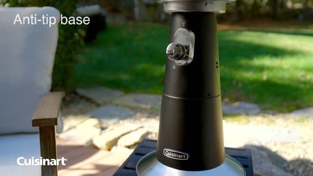 Cuisinart COH-500 Portable Tabletop Patio, 11,000 BTU Outdoor Propane Heater with Safety Tilt Switch and Burner Screen Guard, 100 sq. Foot Heat Range, Black