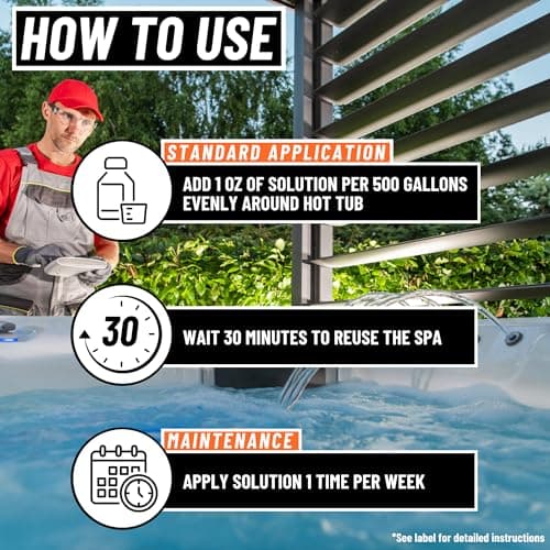 5in1 Weekly Spa Protector All in One Hot Tub Cleaner - Natural Enzyme Clarifier, Conditioner, Inflatable Hot Tub Chemicals Starter Kit, Spa Chemicals for Hot Tub Spa Cleaner, 16 Weeks
