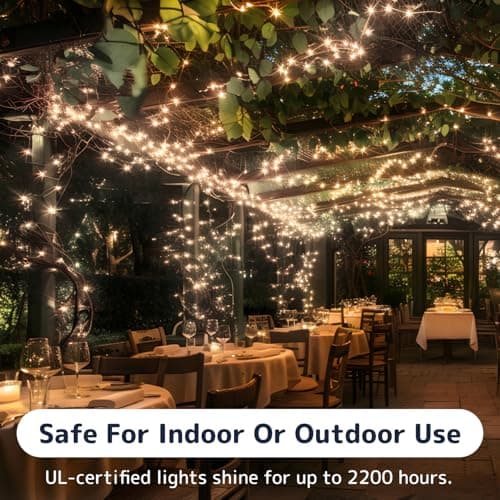 PREXTEX 100 Count Clear Easter Lights - 20 ft Ultra Bright String Lights with Green Wire for Indoor and Outdoor Use, Christmas Trees, Holidays, Patios and Garden