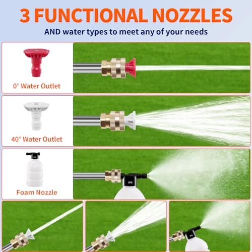 Cordless Pressure Washer,1500W Portable Battery Pressure Washer, 60Bar/870 PSI High Pressur𝗲 Washer Gun with 2 Nozzles, 2 Battery, 5m Hose Cordless Jet Washers/Pressur𝗲 Washer for Car/Floor/Patio