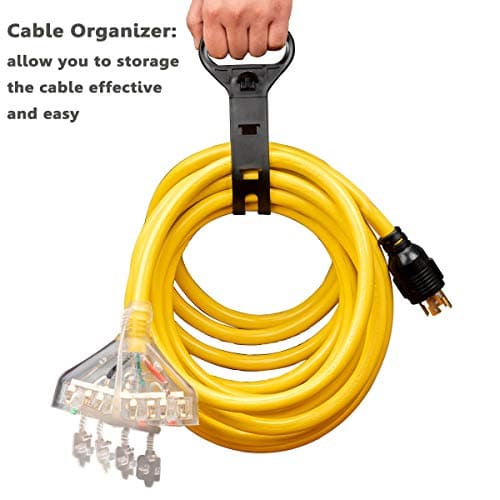 25 Feet Heavy Duty Generator Adaptor Extension Cord,Locking Cord,NEMA L14-30P/Four 5-20R, 4 Prong 10 Gauge Flexible Generator Cable,Generator Power Cord, 125/250V 30Amp 7500 Watts Yodotek