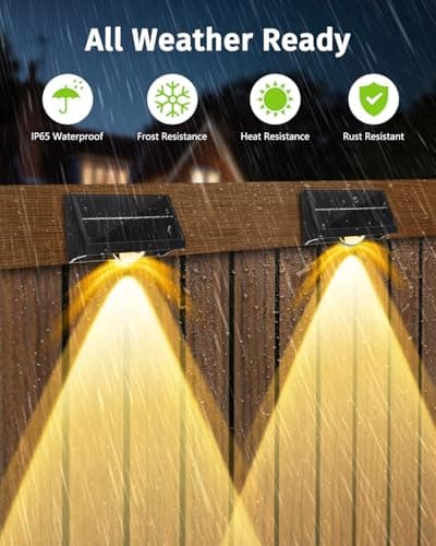 Solar Fence Lights Outdoor Waterproof High Brightness LED Spot Lens Deck Lights 7 Mode Warm & Cool White RGB Solar Powered Wall Lighting Decor for Outside Patio Step Backyard Railing Pool - 8 Pack