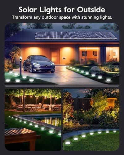 Brightown Solar Lights Outdoor Waterproof, 12 Packs LED In-Ground Lights Outdoor Solar Lights for Yard Patio Garden Lawn Deck Outside Pathway Walkway Sidewalk, White