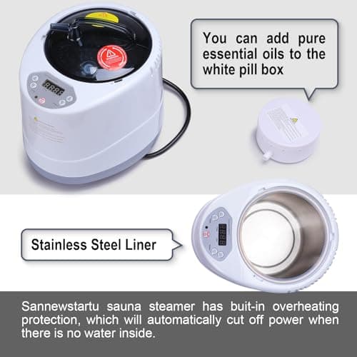 4 Liters Sauna Steamer, Steam Generator for Sauna, FCC Certified 4L & 1600W Steam Generator with Remote Control, 1-16 Gears of Temperature Control