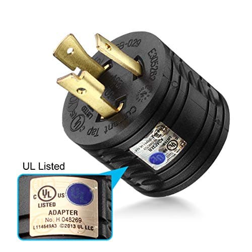 Miady RV Generator Adapter, 3-Prong 30A Male to 30Amp Female RV Power Plug for Camper Motorhome Trailer/UL Listed