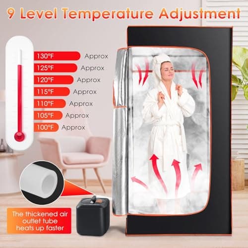 Portable Sauna Box for Home With 3L 1000W Steamer, Remote Control, Folding Chair - Steam Tent for Gym, Yoga, Pilates, Hot Tub