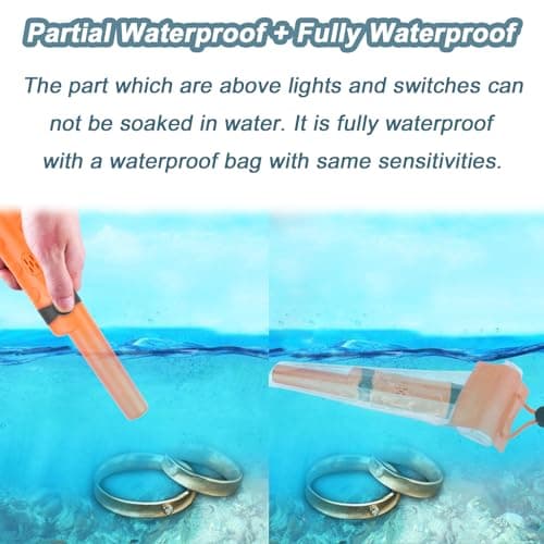 Kuman Pin pointer Water Resistant Metal Detectors with Holster Treasure Hunting Unearthing Tool Accessories Buzzer Vibration Automatic Tuning KW30