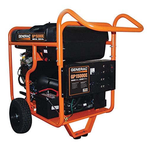 Generac 5734 GP15000E 15000-Watt Gas-Powered Portable Generator - Durable Design and Reliable Power for Emergencies and Recreation - Emergency Backup Power and Job Sites - 49 State Compliant