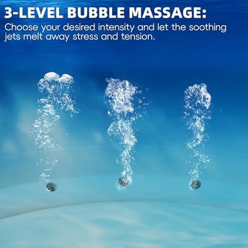 2-4 Person Inflatable Hot Tub, Portable Outdoor Spa with 146 Soothing Air Jets(73" x 28"), Portable Hot Tub with Cover and Heater Pump, Blue