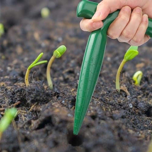 4 Pack Garden Hand Planter Seeder Tool Adjustable Plant Sow Traditional Sets, Sowing Seeds Dispenser, Seedlings Dibber and Widger