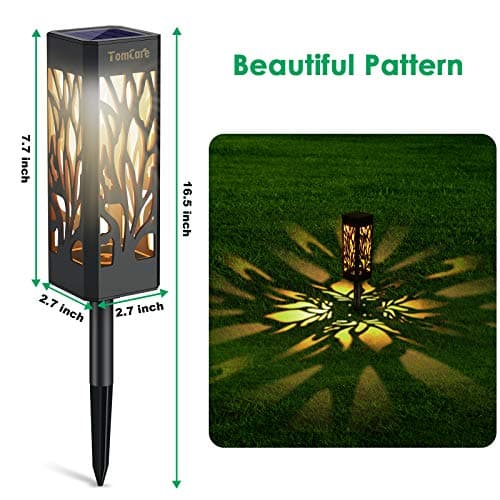 TomCare Solar Lights Outdoor Upgraded Bright Solar Pathway Lights Bigger Size Decorative Solar Waterproof Solar Powered Led Landscape Garden Lighting for Path Yard Walkway, 8 Pack