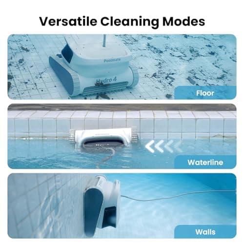 Hydro 4 Corded Robotic Pool Cleaner, Pool Vacuum for Inground Aboveground Pools, 4.1L Filter Basket, Floor Wall Waterline Cleaning, Pool Cleaner Robot Ideal for Pools up to 50 FT in Length