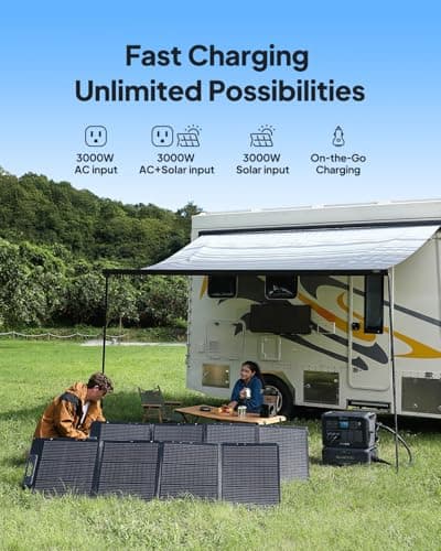 BLUETTI Solar Generator AC500 & B300K Expansion Battery with 2 200W Solar Panels Included (Ships Separately), 2,764.8Wh Portable Power Station w/ 6 5,000W AC Outlets, LFP Power for Home Use