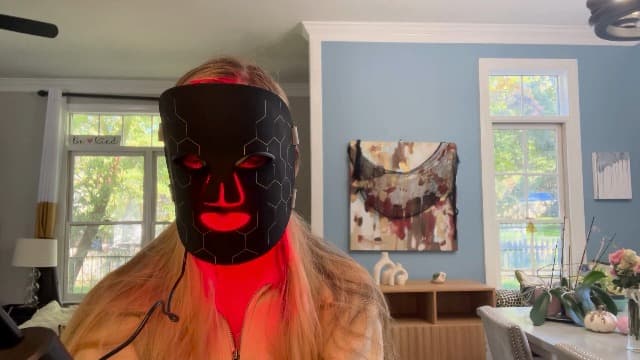 Red Light Therapy Mask for Face, 8 Mode Facial Skin Care Mask, 288 Lamp Red Light Therapy Mask at Home, 660nm&850nm Infrared Light Therapy Mask with Timer Remote Control, Relife