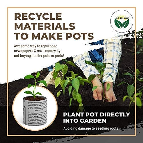 PAPER POT MAKER WOODEN HAND-TOOL- Craft an unlimited supply of biodegradable seedling pots for the garden with this easy to use DIY tool. Makes 1 & 3/4 inch seed starter pots, includes 20 plant labels