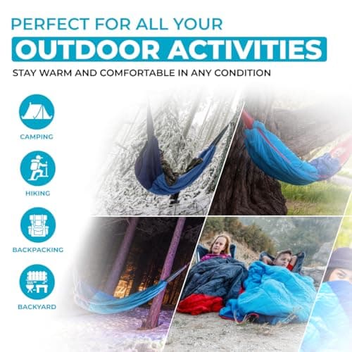 Grand Trunk 360 ThermaQuilt 3-in-1 Hammock Underquilt, Blanket and Sleeping Bag (Blue/Navy Blue)