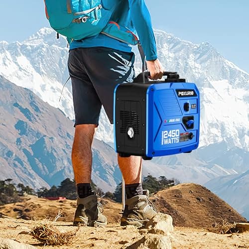 2450-Watt Dual Fuel Inverter Generator for Home Use, 1.6Gallon Large Fuel Tank Up to 8.3 Hours Use, 120V Gas Powered Generator Super Quiet - EPA Compliant