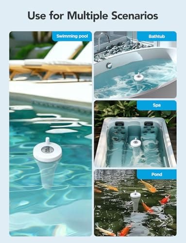 GoveeLife Smart Pool Thermometer with WiFi Gateway, Digital Swimming Water Thermometer Temperature Monitor with IPX7 Waterproof, Remote App Notification Alert for Ice Bath Tub, Fishbowl, Pond, Hot Tub