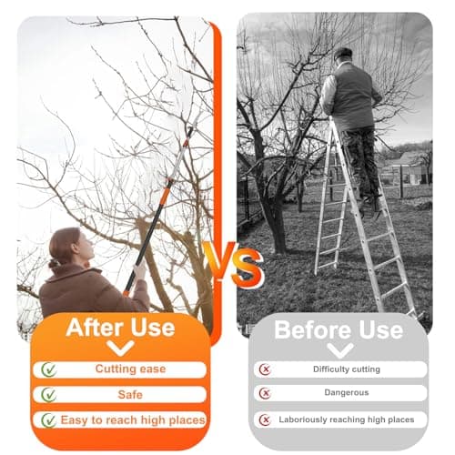 26FT Pole Saw, Telescoping Tree Trimmer with 5-20FT Extension Pole, Manual Branches Pruner for Backyard