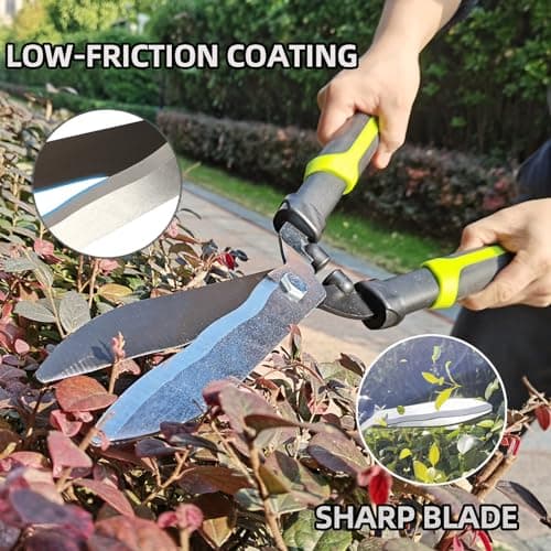 Hedge Clippers Shears Hedge Shears for Trimming Borders, Garden Tools Hedge Clippers, Bush Cutters Trimmer with Sharp Wavy Blades, Garden Shears for Hedges (19 Inch)
