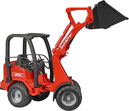 Bruder 02190 Schaeffer Compact Frontloader 2630 Tractor for Realistic Farm and Construction Pretend Play