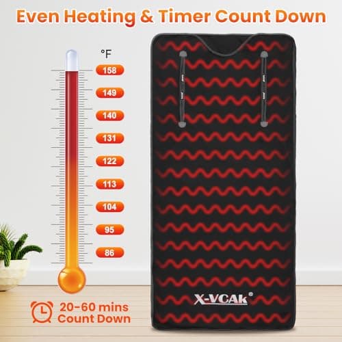Sauna Blanket, Sauna, Portable Sauna for Home, 86-158℉, 20-60 Minutes Timer, 6 ft x 2.62 ft