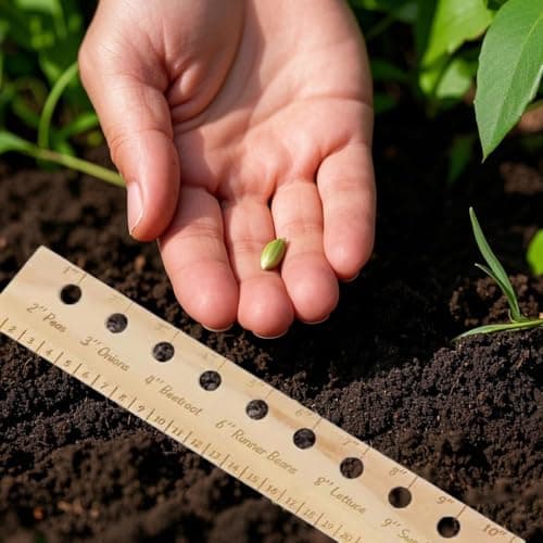 Multi-Functional Planting Square Ruler with Holes and Plant Dibber,Garden Seeding Template,Seed Planter Wood Tool for Precise Spacing (1)