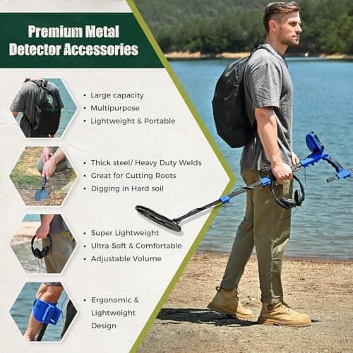 Metal Detector for Adults Waterproof-Professional Higher Accuracy Gold Detector with LCD Display,5 Mode,Advanced DSP Chip 12" Coil Metal Detector