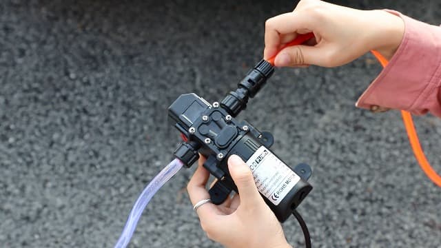 Portable Intelligent Electric Pressure Washer Pump 100W 160 PSI 12V Portable Pressure Powerful Washing Kit with 21.3 Feet PVC Hose for Home, Car, Garden, Projects (100 W-Black Hose)