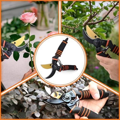 Pruning Shears for Gardening, 8.5" Premium SK5 Carbon Steel Garden Secateurs, Sharp Handheld Heavy Duty Garden Hedge Clippers Tools, Ultra Sharp Pruners with 3/4'' Cut Capacity Garden Scissors